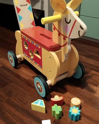 cavallo di legno con ruote con Forme ad incastro