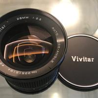 Obiettivo vivitar 28mm f/2.5, attacco a vite M42