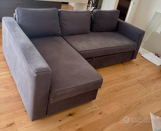 Divano letto IKEA grigio con chaise longue sx