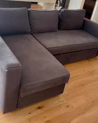 Divano letto IKEA grigio con chaise longue sx