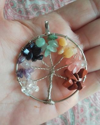 ciondolo albero della vita pietre semipreziose 