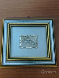 Quadretto in legno con decorazioni in argento