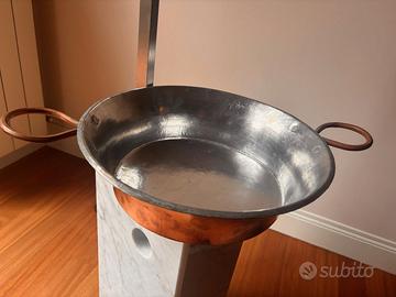 Padella in rame massiccio con manici -NUOVA