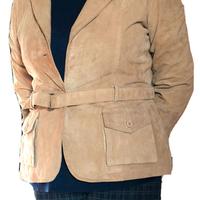 Giacca scamosciata vera pelle beige