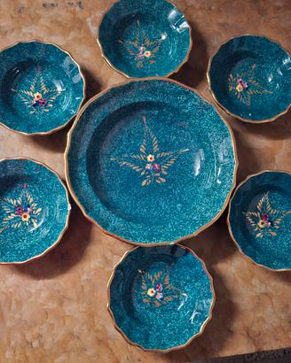 SERVIZIO PIATTI DOLCE MACEDONIA VINTAGE CERAMICA 