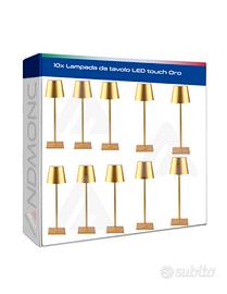 10 pezzi Lampada da tavolo LED touch Oro