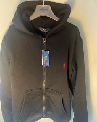 Tuta ralph lauren nera con logo rosso