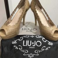 Décolleté beige pelle traforata LIU JO