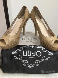 Décolleté beige pelle traforata LIU JO