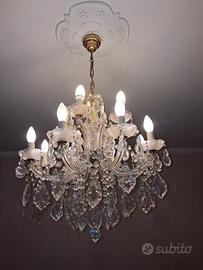 Lampadario in cristallo, 8 bracci con 12 luci