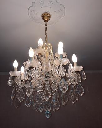 Lampadario in cristallo, 8 bracci con 12 luci