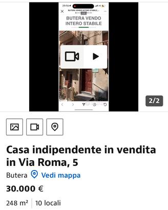 Intero stabile 240 mq 30.000 prezzo trattabile