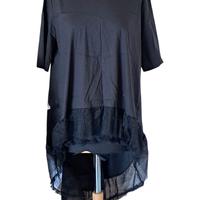 Donna tg. S Camicione asimmetrico nero "Berna"