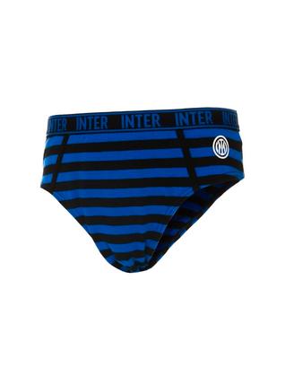 Slip Uomo INTER Rigato Nero e Azzurro -Taglia XL