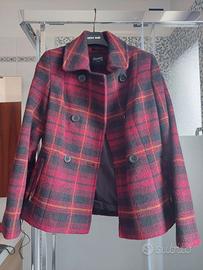 Cappotto rosso e nero donna