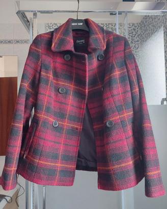 Cappotto rosso e nero donna
