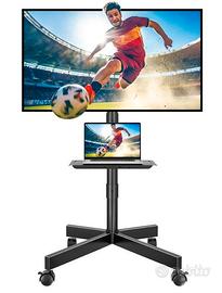 Supporto TV da Pavimento, Carrello Inclinabile per