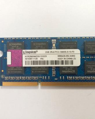 Banco RAM Kingston 2GB 2Rx8 PC3 10600S