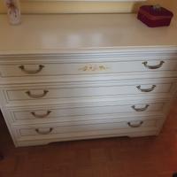 Cassettiera shabby vintage elegante bianca