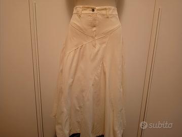 Gonna lunga in cotone millerighe 