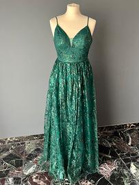 Vestito/abito da donna verde cerimonia veglione