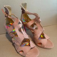 Sandali donna pelle scamosciata rosa