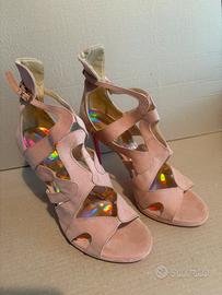 Sandali donna pelle scamosciata rosa