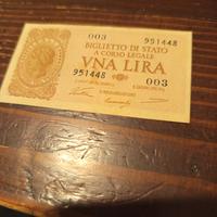 banconota 1 lira Luogotenenza anno 1944