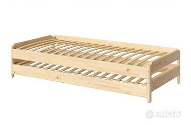 Letto singolo sovrapponibile in legno massello