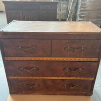 Cassettiera vintage stile valigia in pelle