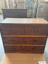 Cassettiera vintage stile valigia in pelle