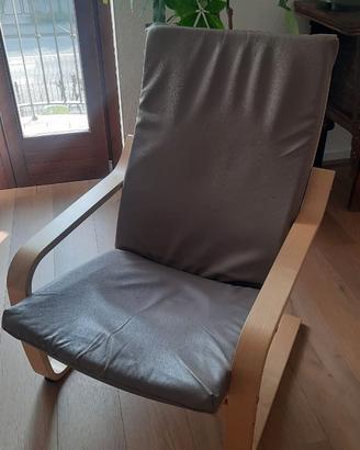 Poltrona Ikea POANG con tessuto nuovo sostituito