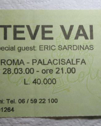 Biglietto Steve Vai Roma 2000 The Ultra Zone Tour