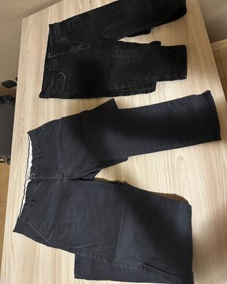 Coppia pantaloni Chino/denim nero