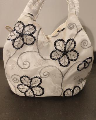 Borsa bianca con strass