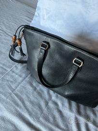 Borsa tote Gucci bamboo pelle testa di moro