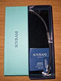 Bracciale Uomo Sovrani in Caucciù Nero e Acciaio