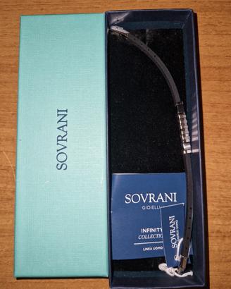 Bracciale Uomo Sovrani in Caucciù Nero e Acciaio