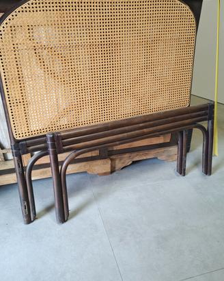 letto singolo di giunco con testata  