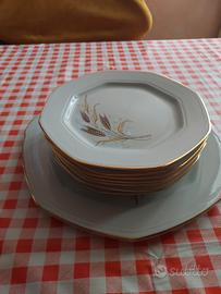 Piatti Tognana vintage 6+1  porcellana oro