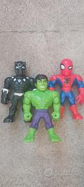 lotto 3 supereroi marvel hulk spiderman black pant