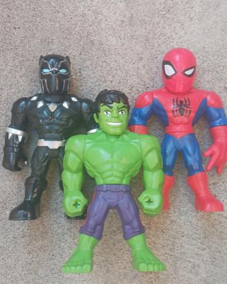 lotto 3 supereroi marvel hulk spiderman black pant