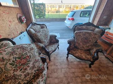 SALOTTO TRE PEZZI LUIGI QUINDICESIMO XIX SECOLO