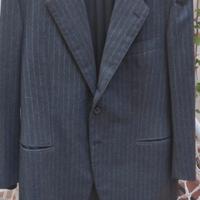 Completo uomo gessato con gilet-TG.48 sartoria