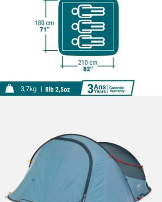 Tenda Quechua- 2seconds-3 posti- usata pochissimo