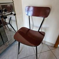 Sedia vintage anni ’50 in legno curvato e metallo