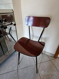 Sedia vintage anni ’50 in legno curvato e metallo