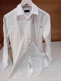 camicia leggera bianca slim fit ragazzo