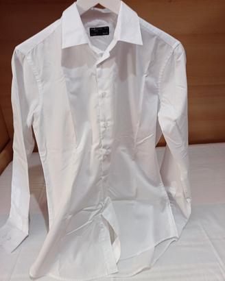 camicia leggera bianca slim fit ragazzo