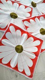 6 tovaglioli in tessuto anni 70 Margherit vintage 